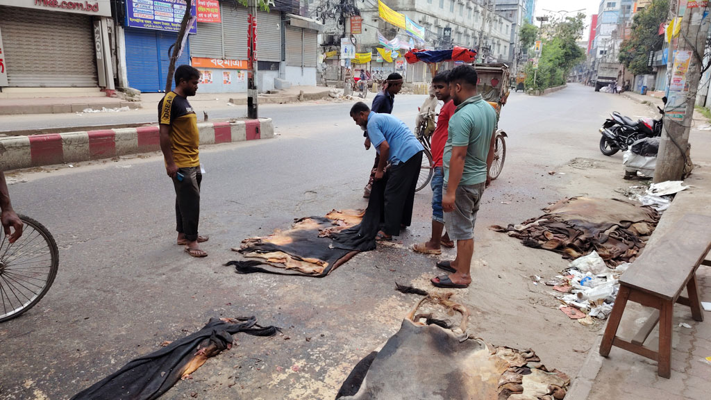 বগুড়ায় চামড়ার বাজারে ধস: অসংখ্য চামড়া অবিক্রীত, ব্যবসায়ীরা ক্ষতিতে