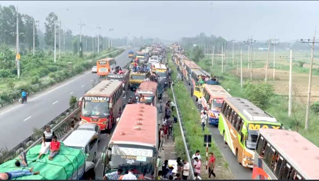 যমুনা সেতুর যানজট: আগে ২৫ কিমি এলাকায় ধীরগতি, চরম ভোগান্তি