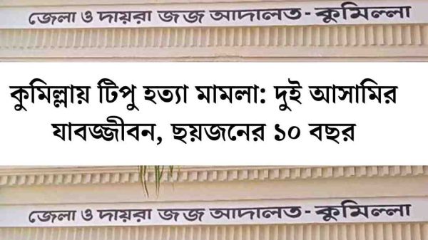 কুমিল্লায় টিপু হত্যা মামলায় দুই আসামির যাবজ্জীবন, ছয়জনের ১০ বছর করে সাজা