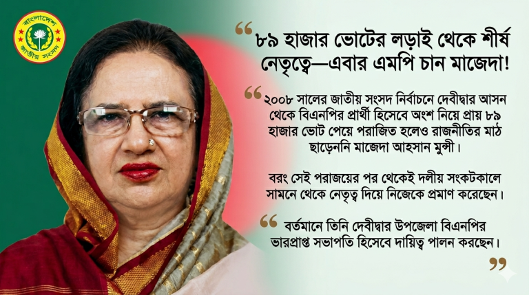 ৮৯ হাজার ভোটের লড়াই থেকে শীর্ষ নেতৃত্বে—এবার এমপি চান মাজেদা! 1 1776242071709