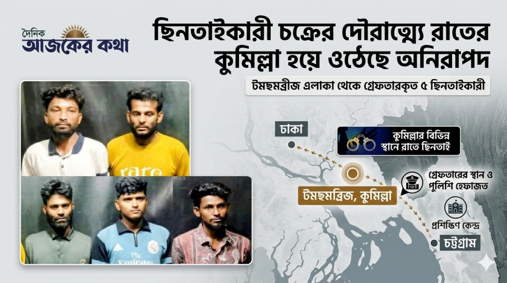 রাতের কুমিল্লায় ছিনতাইকারীদের দৌরাত্ম্য, নিরাপত্তাহীনতায় নগরবাসী