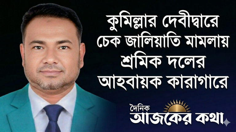 কুমিল্লার দেবীদ্বারে চেক জালিয়াতি মামলায় শ্রমিক দলের আহ্বায়ক কারাগারে 1 1777825211970
