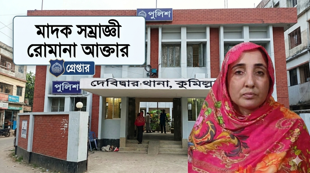 দেবীদ্বারে ৬ বছরের সাজাপ্রাপ্ত পলাতক মাদক কারবারি রোমানা গ্রেফতার