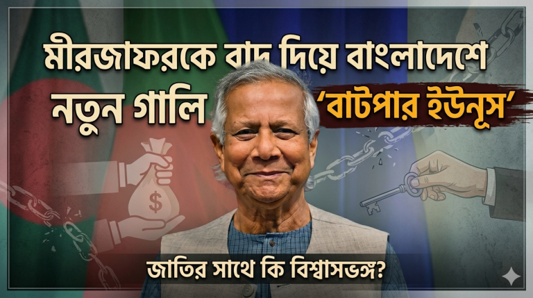হারিয়ে গেছে পুরোনো গালি মীরজাফর, সবার মুখে মুখে এখন নতুন গালি 'বিশ্ব বাটপার ইউনূস' 1 বিশ্ব বাটপার ইউনুস