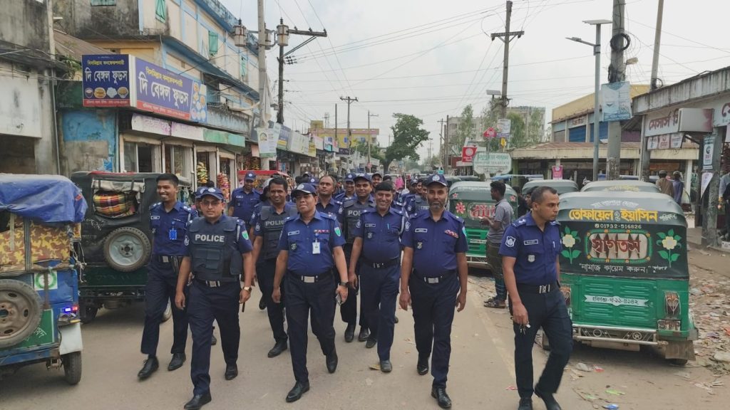 পুলিশ সপ্তাহ উপলক্ষে বাহুবলে পুলিশের বিশেষ মহড়া, নিরাপত্তা জোরদার