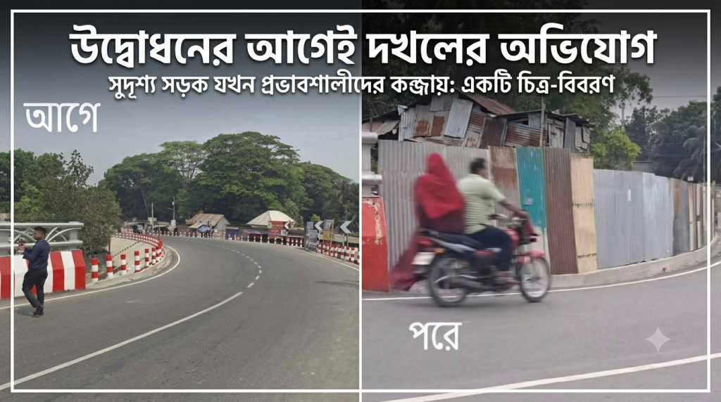 নগরকান্দায় সেতু উদ্বোধনের আগেই দখলের অভিযোগ