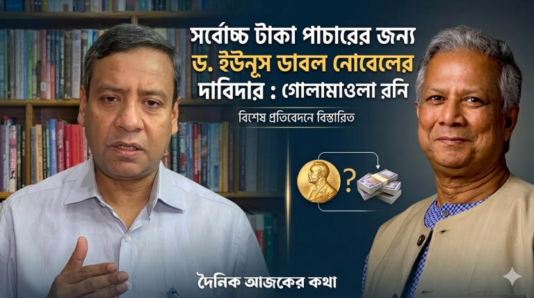 সর্বোচ্চ টাকা পাচারের জন্য ড. ইউনূস ডাবল নোবেলের দাবিদার