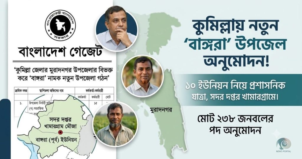 মুরাদনগর ভেঙে নতুন ‘বাঙ্গরা’ উপজেলা, সদর দপ্তর খামারগ্রামে 1 কুমিল্লার মুরাদনগর বিভক্ত করে নতুন বাঙ্গরা উপজেলা গঠনের সরকারি গেজেটের কপি।