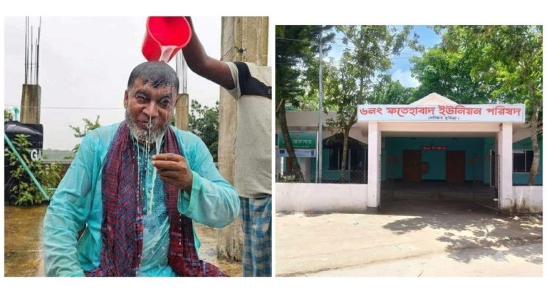 দুধ দিয়ে গোসল করে আ.লীগ ছাড়ার ঘোষণা দেওয়া চেয়ারম্যানকে ঘিরে তাণ্ডব, ইউপি সচিবকে পিটিয়ে আহত; ৩৮ জনের বিরুদ্ধে মামলা 1 দেবীদ্বারের ফতেহাবাদ ইউনিয়ন পরিষদে চেয়ারম্যানের পুনর্বহালকে কেন্দ্র করে হামলা-ভাঙচুরের পর ইউপি কার্যালয়ের চিত্র এবং দুধ দিয়ে গোসল করে আওয়ামী লীগ ছাড়ার ঘোষণা দেওয়া চেয়ারম্যান কামরুজ্জামান মাসুদের সংগৃহীত ছবি।