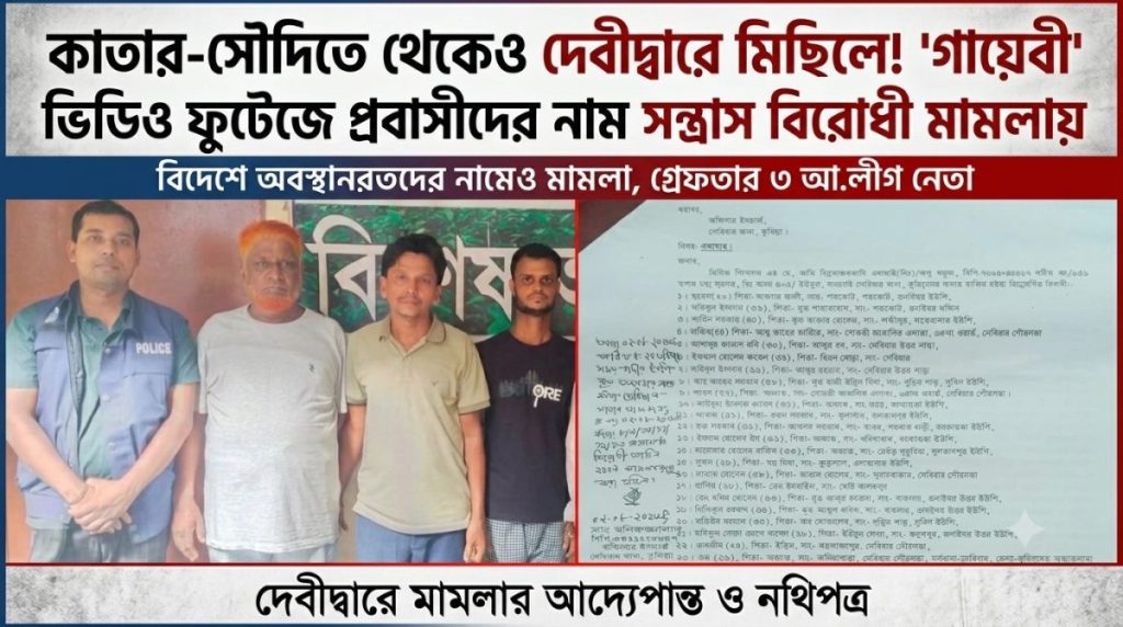 কাতার-সৌদিতে থেকেও দেবীদ্বারের মিছিলে! 'গায়েবী' ভিডিও ফুটেজে প্রবাসীদের নামে পুলিশের সন্ত্রাস বিরোধী মামলা 1 কাতার-সৌদিতে থেকেও দেবীদ্বারে মিছিলে! 'গায়েবী' ভিডিও ফুটেজে প্রবাসীদের নাম সন্ত্রাস বিরোধী মামলায়