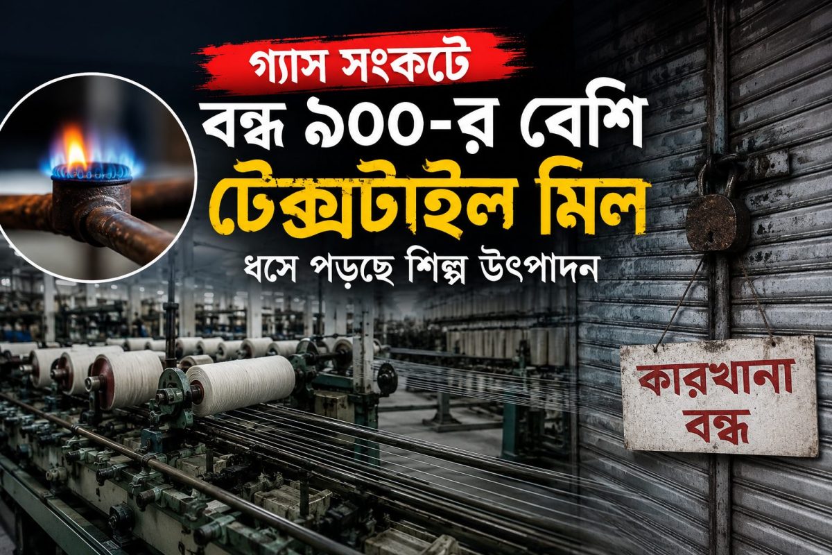 গ্যাস সংকটে বন্ধ ৯০০-এর বেশি টেক্সটাইল মিল, ধসে পড়ছে শিল্প উৎপাদন