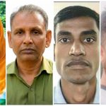 বাঁ থেকে সোহাগী জাহান তনু, অবসরপ্রাপ্ত ওয়ারেন্ট অফিসার হাফিজুর রহমান, অবসরপ্রাপ্ত সার্জেন্ট জাহিদুজ্জামান ও অবসরপ্রাপ্ত সিপাহি শাহিনুল আলম।