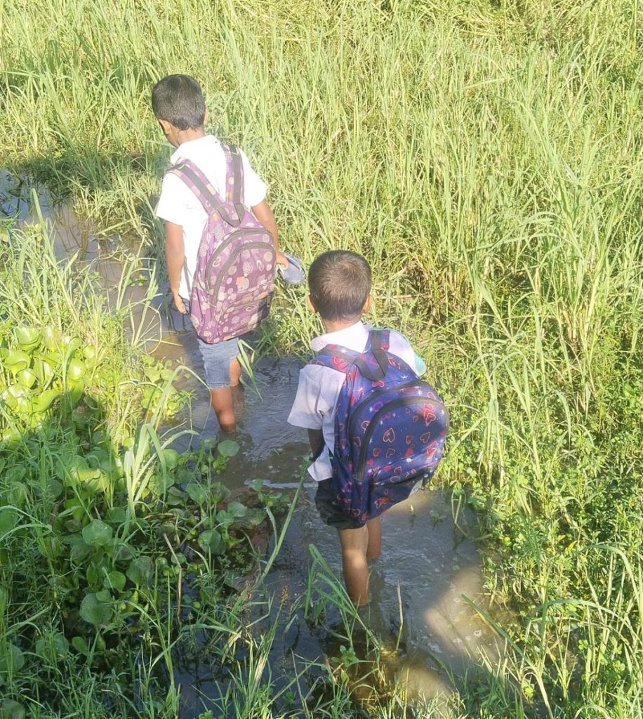 ভ্রাতৃবিরোধে অবরুদ্ধ দুই পরিবার, কোমরপানি পেরিয়ে স্কুলে শিশুরা