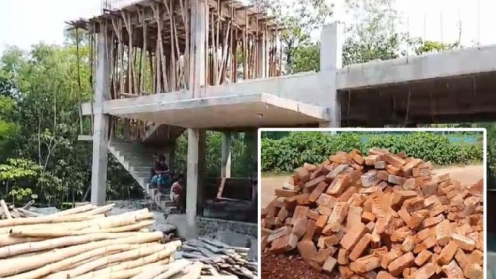 দারোরায় ভূমি অফিস ভবন নির্মাণে নিম্নমানের ইট, সরানোর নির্দেশ