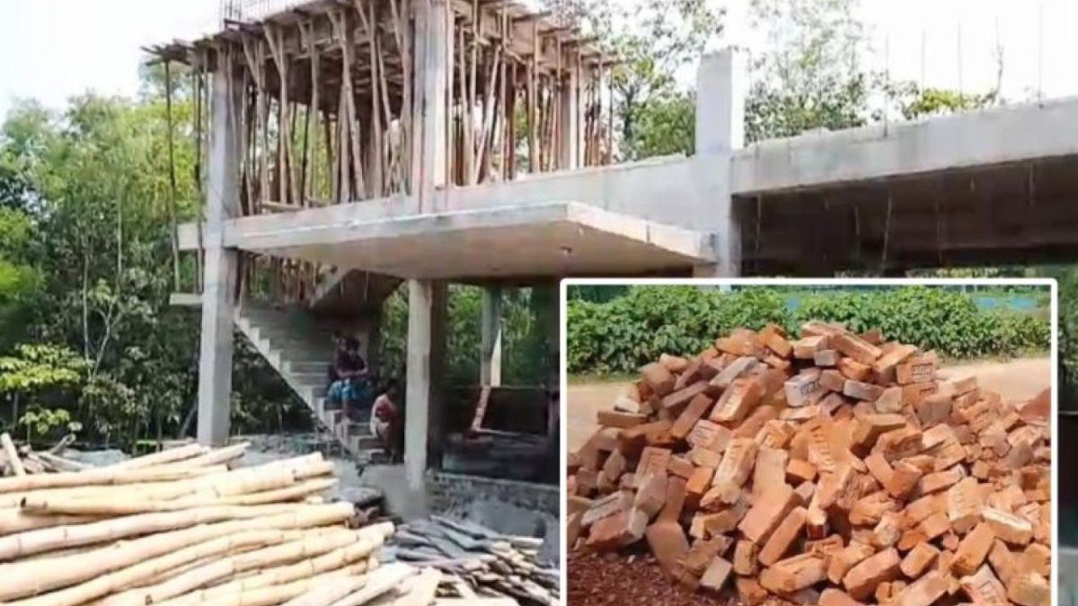 দারোরায় ভূমি অফিসের ভবন নির্মাণে নিম্নমানের ইট, সরানোর নির্দেশ